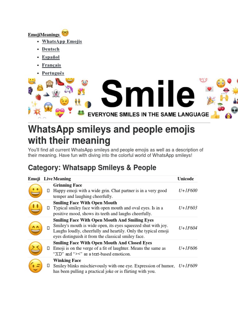Whatsapp meaning smiley WhatsApp: what